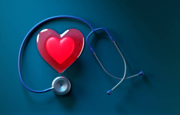 istock Red heart and a stethoscope, Check Up concept, top view, 3d render copy 1552626503