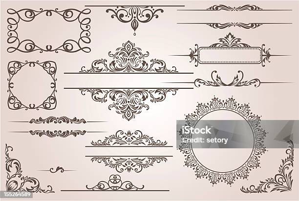 Vetores de Elementos De Design e mais imagens de Caligrafia - Caligrafia, Coleção, Cor Preta