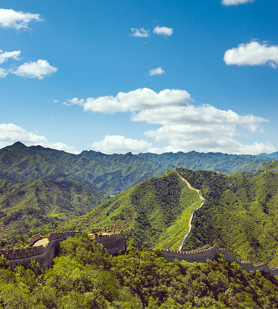 vista deslumbrante da grande muralha da china - huanghuacheng - fotografias e filmes do acervo