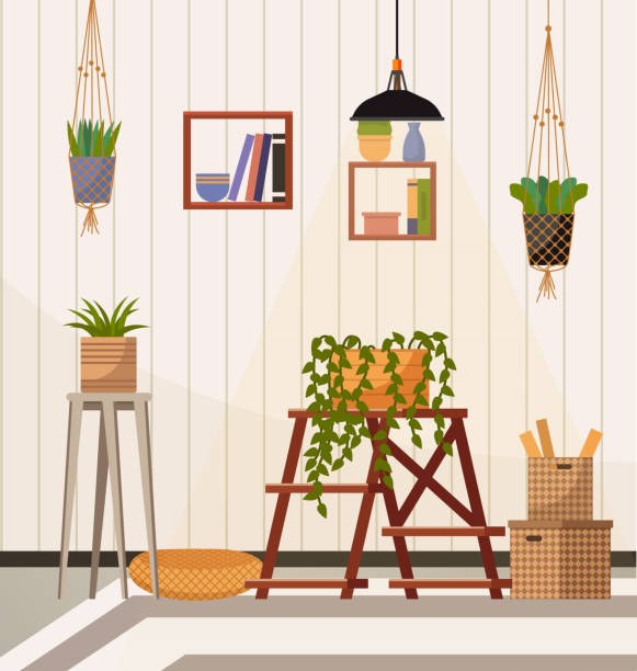 istock Home office. Work from home. Interior design of flat incorporates elements of tranquility and inspiration 1552676547