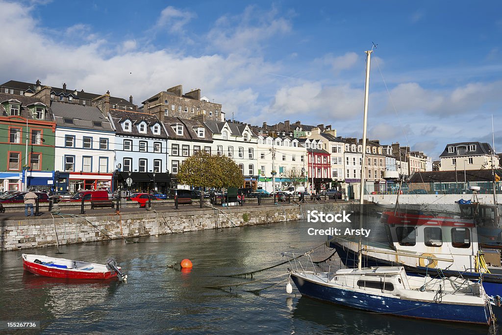 Cobh town. Ireland Boats moored in a harbor, Cobh, County Cork, Ireland Cobh Stock Photo