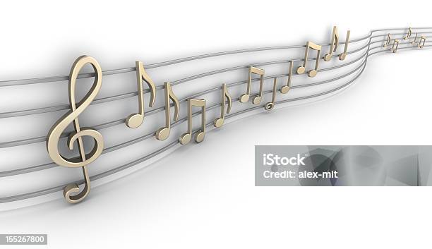 Conjunto De Nove Notas Musicais - Fotografias de stock e mais imagens de Nota Musical - Nota Musical, Tridimensional, Fundo Branco