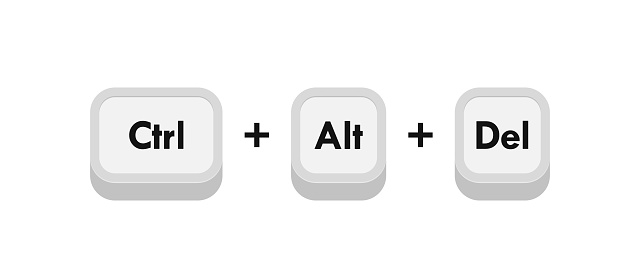 Control Delete Key Ctrl Alt Del Computer Keyboard Buttons Combinations Hotkeys Combination ...