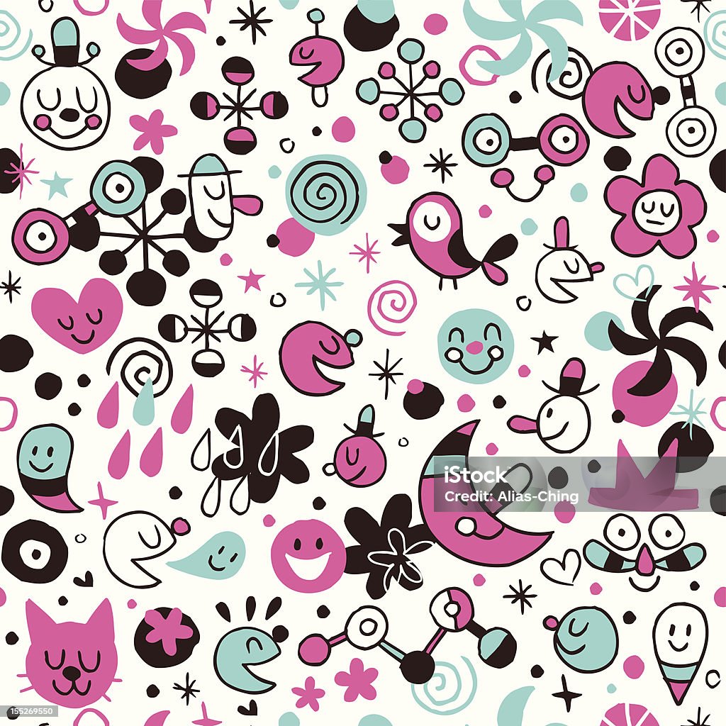Fun Prints Patterns Fun Cartoon Pattern Stock Illustration - Download Image Now - Abstract ...