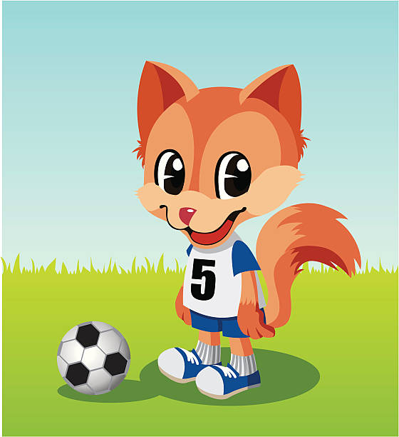 Fußballspieler little fox. – Vektorgrafik