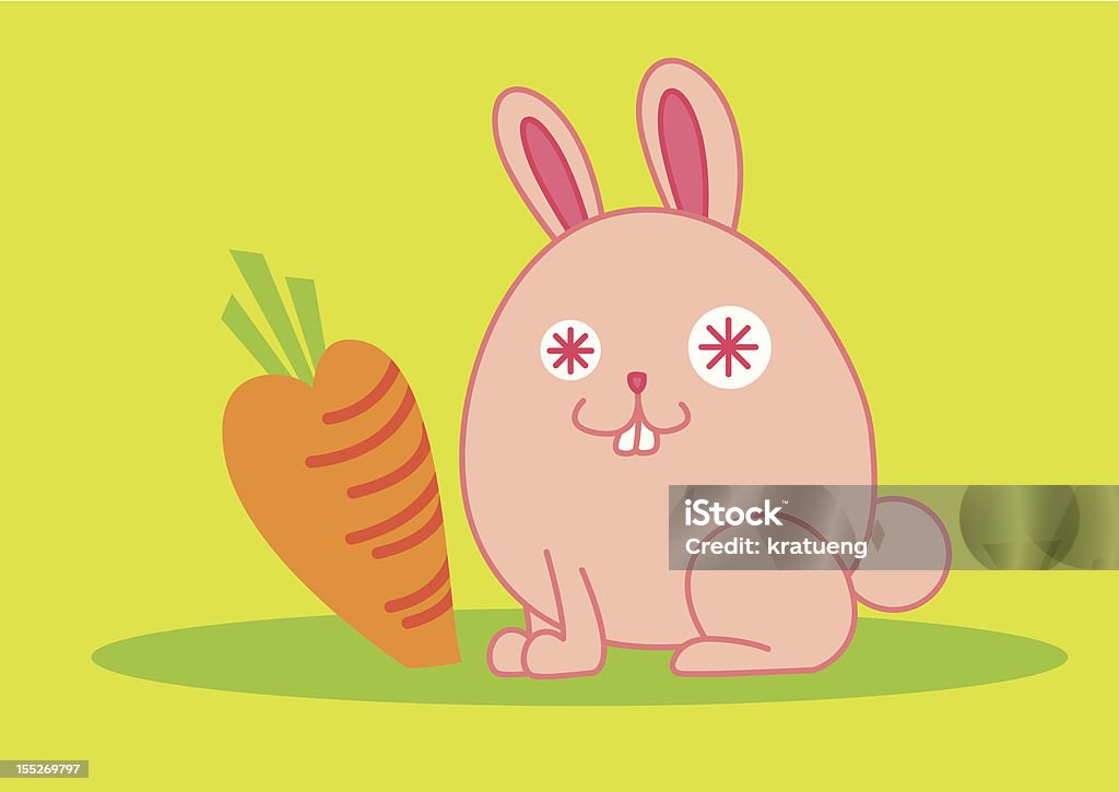 rabbit and heart shaped carrot Animal stock vector