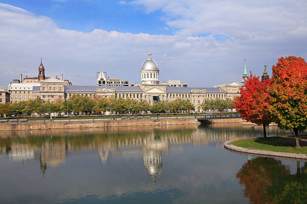 istock Old Montreal in autumn, Bonsecours Basin reflections 155270351