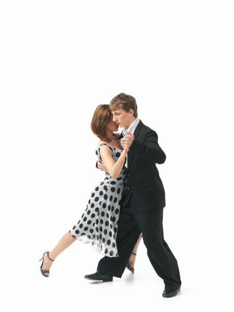 istock young couple dancing the tango, white background 155270377