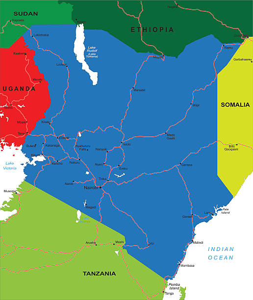 ケニアマップ - silhouette ethiopia map cartography点のイラスト素材／クリップアート素材／マンガ素材／アイコン素材