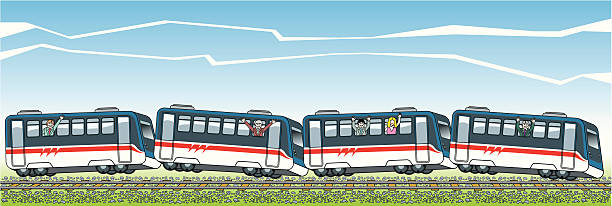 Train travel vector art illustration