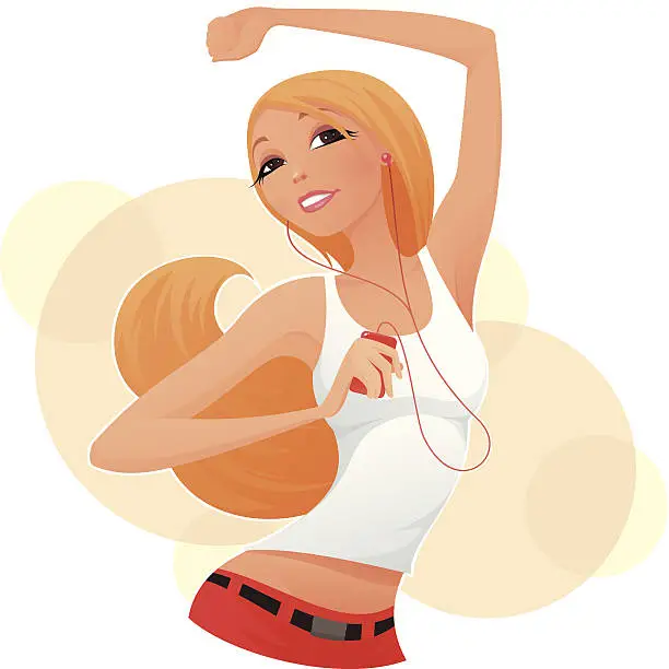 Vector illustration of Woman Dancing