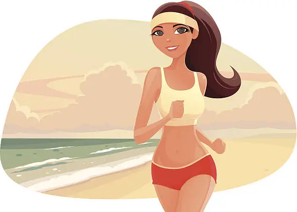 Vector illustration of Jogging Woman