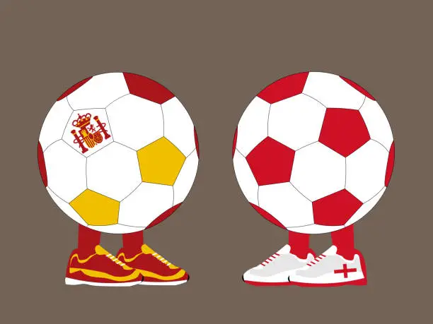 Vector illustration of Spain vs England
