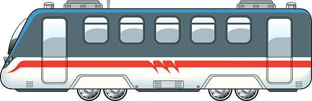 Subway train vector art illustration