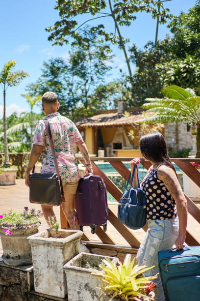 istock Female couple arriving at their vacation accommodation 1552731684