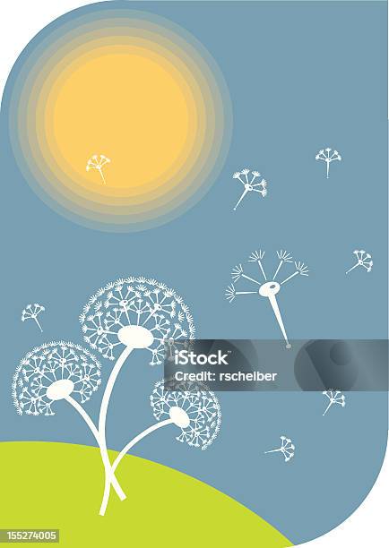 Dandelions В Солнечный День — стоковая векторная графика и другие изображения на тему Ботаника - Ботаника, Векторная графика, Весна