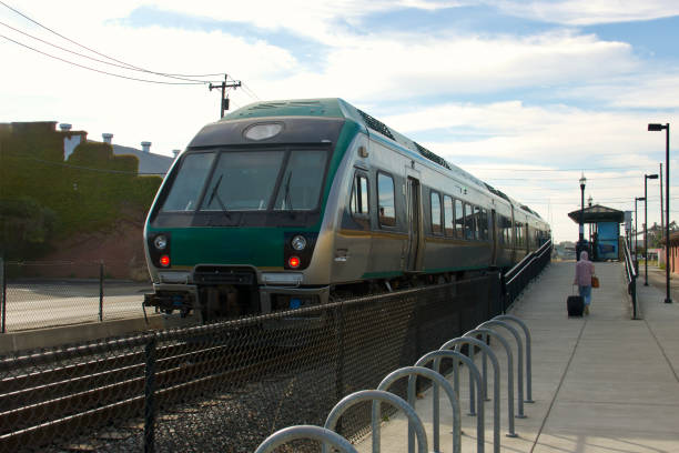 istock Downtown railroad tracks arrive at the Main Street station 1552753342