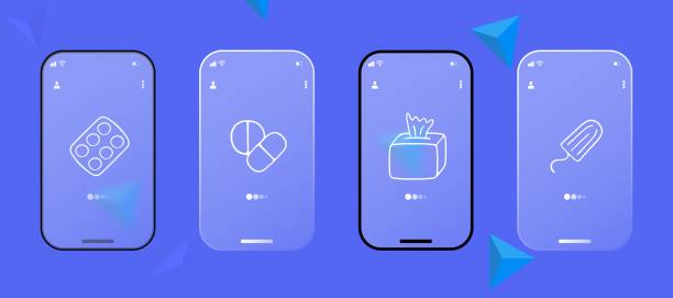 istock Set of vector icons representing personal hygiene products. Hygiene, cleanliness, personal care, soap. Glassmorphism style. Ui phone app screen 1552759024