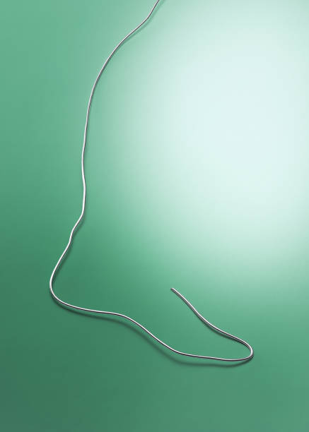 istock Iron wire making the shape of the foot and calf 155276275