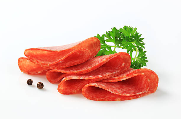 istock Slices of salami 155276438