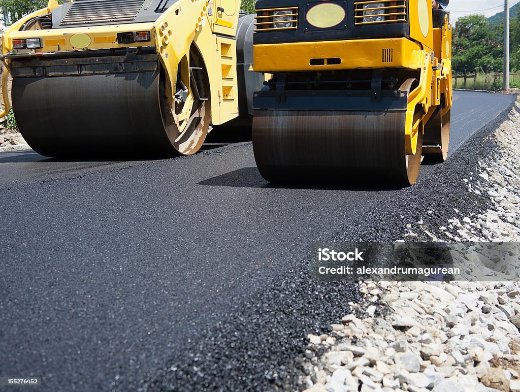 アスファルト舗装 - 道路工事のロイヤリティフリーストックフォト