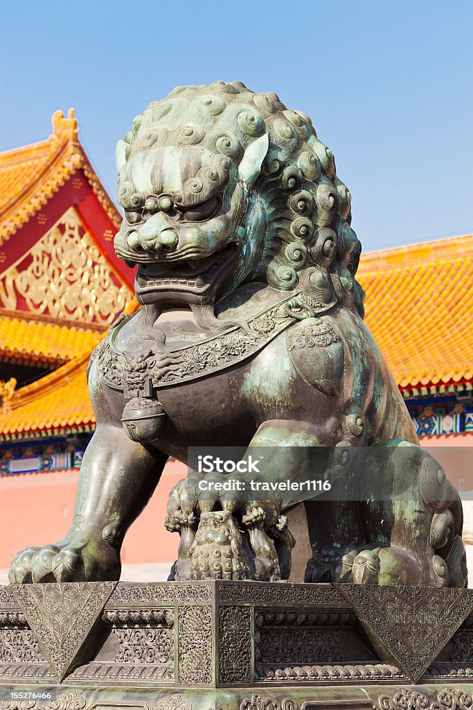 Cidade Proibida em Pequim, China - Royalty-free Leão Foto de stock