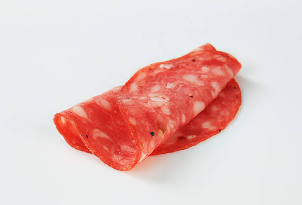 istock Slice of Italian salami 155276541