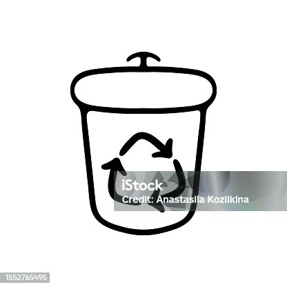 istock Recycling line icon. Waste management symbols, eco-friendly concept, recycling bins. Sustainable lifestyle concept. Vector line icon for Business 1552765495