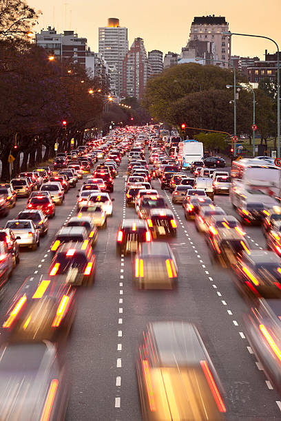 istock Argentina Buenos Aires rush hour with traffic at night 155276764