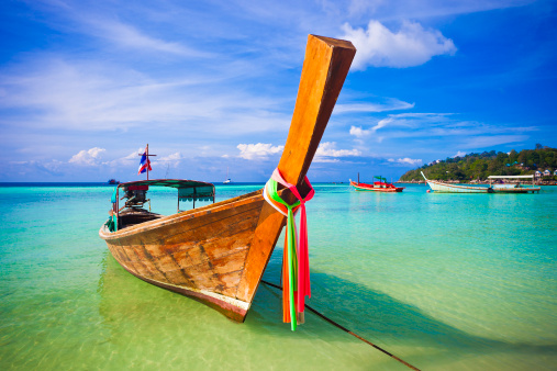 Long Tailed Boat From A Tropical Island In Thailand