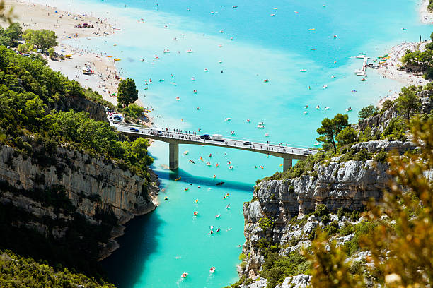 St Croix lake and Verdon River in France stock photo