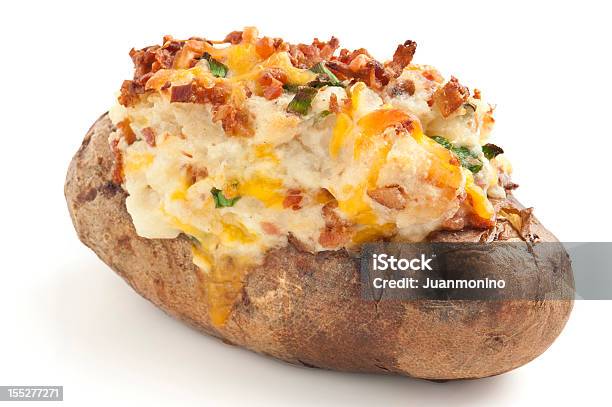 Baked Potato Stock Photo - Download Image Now - Baked Potato, White Background, Cut Out