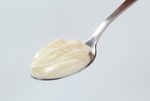 Spoon of smooth cream