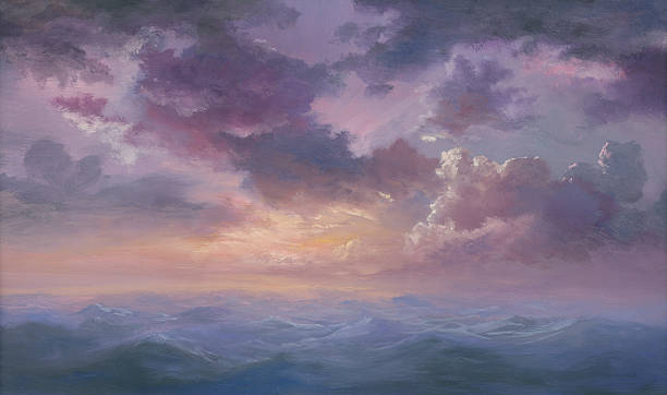morze wieczorem podekscytowany - dramatic sky obrazy stock illustrations