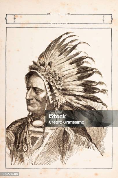 Gravure De Amérindien Chef Sitting Bull 1881 Vecteurs libres de droits et plus d'images vectorielles de Chef Sitting Bull - Chef Sitting Bull, Culture des Indiens d'Amérique du Nord, Tribu des sioux