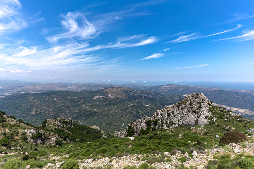 Panorama from the Crete plateau into the distance