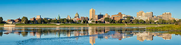 Panoramic View of Harrisburg, Pennsylvania Wide panoramic view of Harrisburg, PA. harrisburg pennsylvania stock pictures, royalty-free photos & images