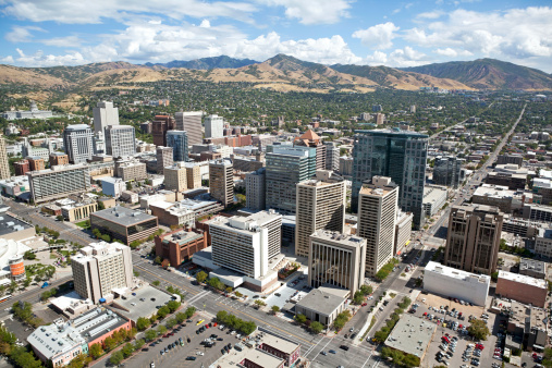 Aerial of Salt Lake City Utah
