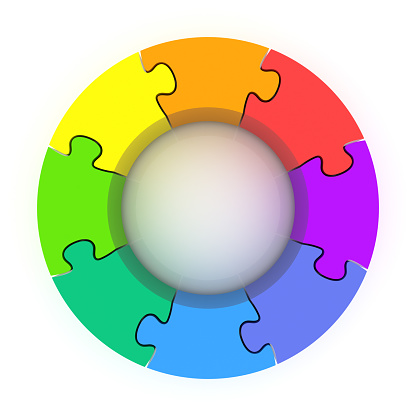 Simple Celtic knot in the colours of the Gambian national flag (yellow over blue over red). The starting colours are accurate, as officially specified. This is a render of a model where the cross-overs between the strands happen in 3D, as they would be in an actual knot. This is why each cross-over generates a shadow, and the object casts a reflection. This file comes with a clipping path that will isolate the knot from its background.