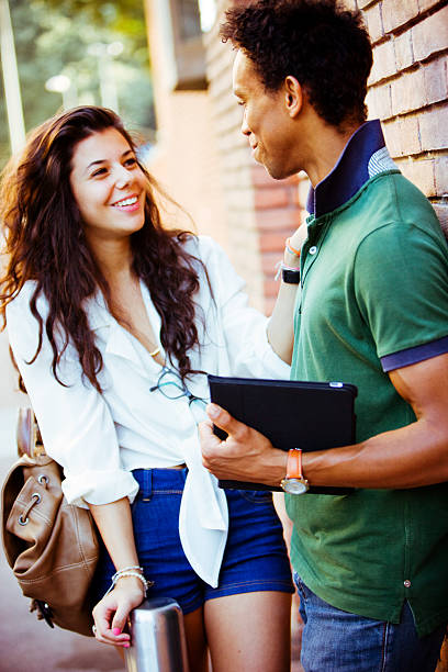 istock Young Couple talking on Milan Street, Italy 155277882