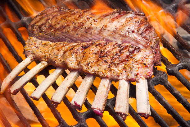 istock Rack of Lamb on Grill 155278083