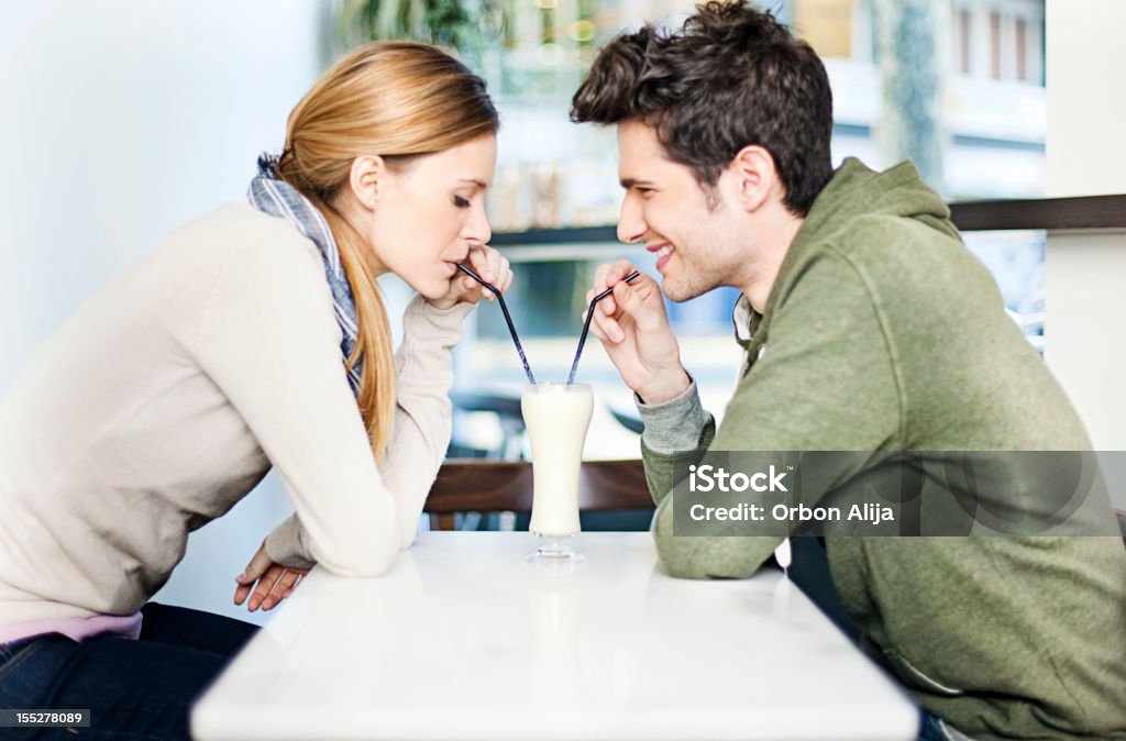 Couple  Milkshake Stock Photo