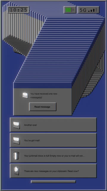 90s style computer notifications on a smartphone screen
