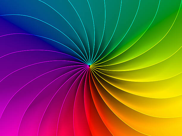 Spiral chromatic color wheel of primary colors stock photo