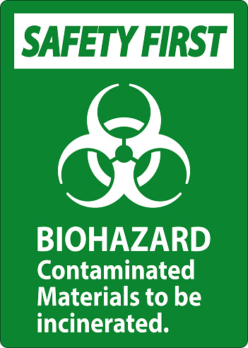 Biohazard Safety First Label Biohazard Contaminated Materials To Be