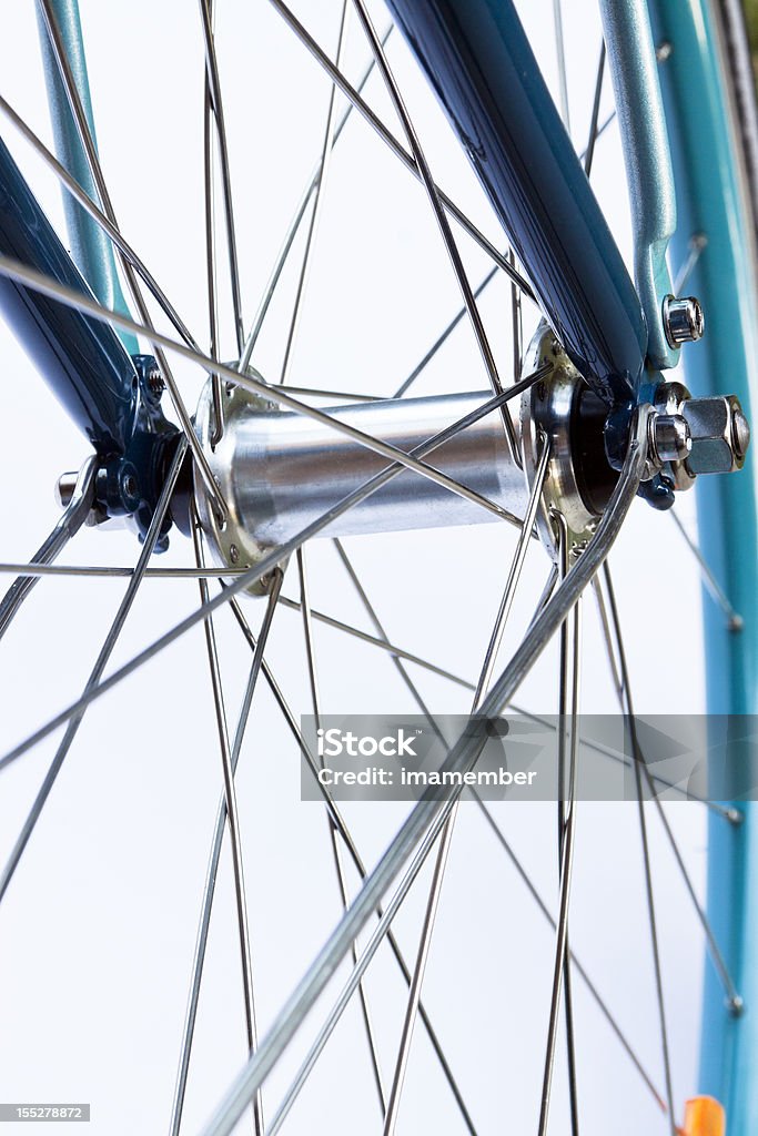 Bicicleta Cubo de rueda delantera en primer plano - Foto de stock de Bicicleta libre de derechos