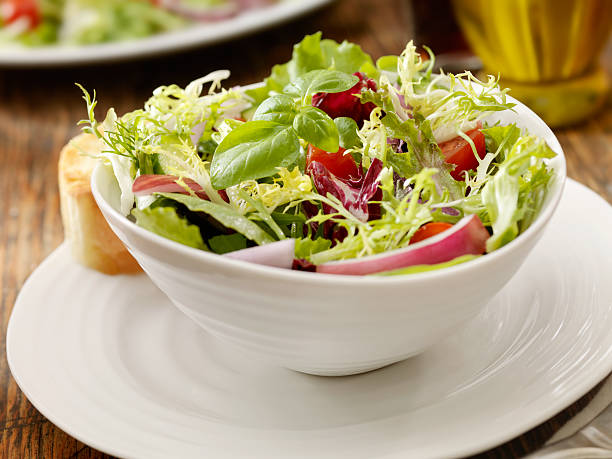 Fresh Garden Salad  side salad stock pictures, royalty-free photos & images