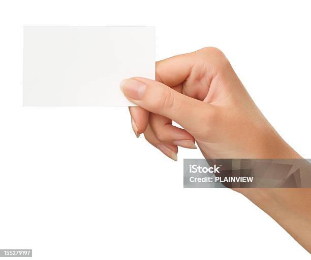 Blank Card In A Hand Stock Photo - Download Image Now - Human Hand, Holding Hands, Credit Card