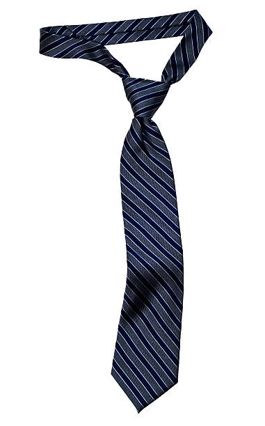 Striped Necktie with Windsor Knot stock photo
