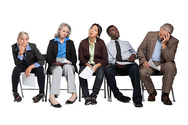 istock Job applicants waiting in line 155279979